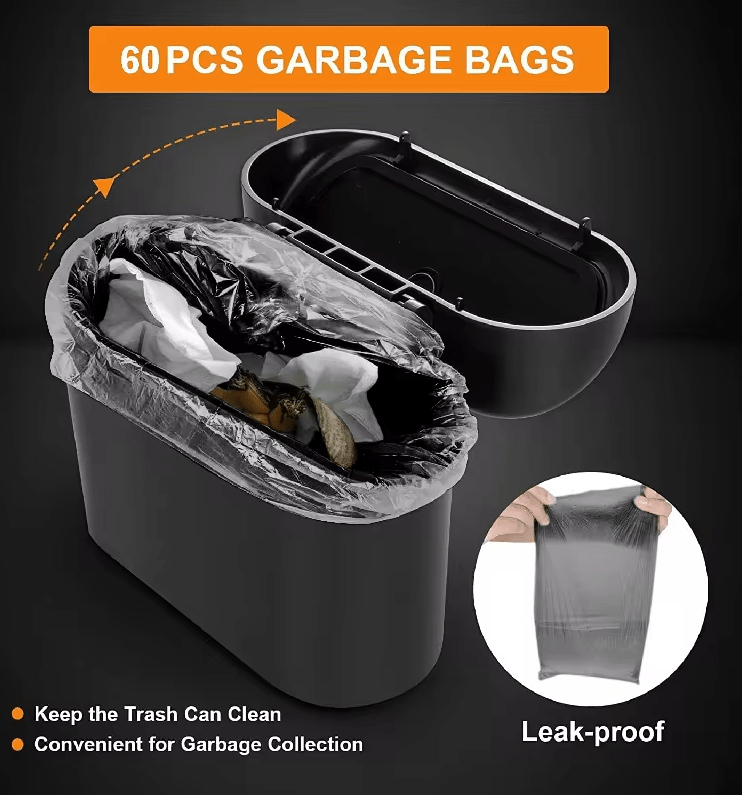 3 Pieces Car Trash Can (With Lid)