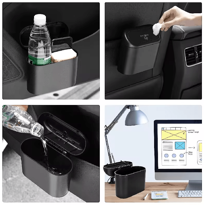 3 Pieces Car Trash Can (With Lid)