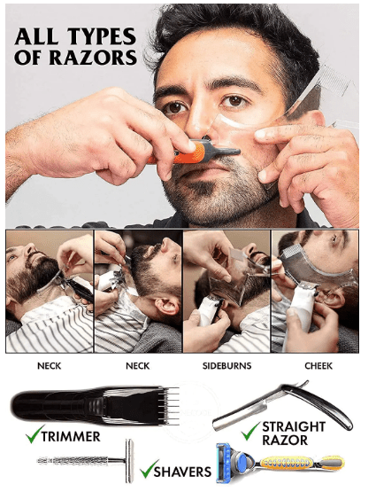 Beard Shapes Styling Template (Double Sided) JWJ-Shop