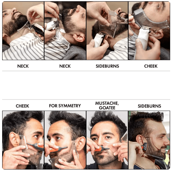 Beard Shapes Styling Template (Double Sided) JWJ-Shop