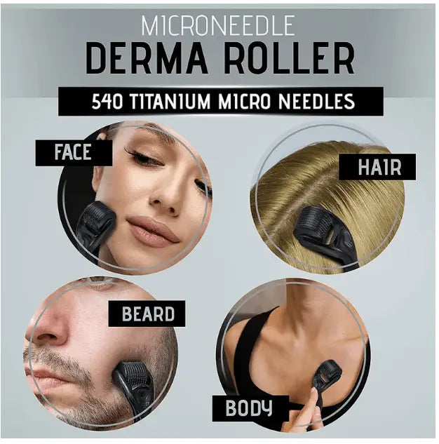 Dermaroller/Microneedle Roller Titanium Beard/Hair JWJ-Shop